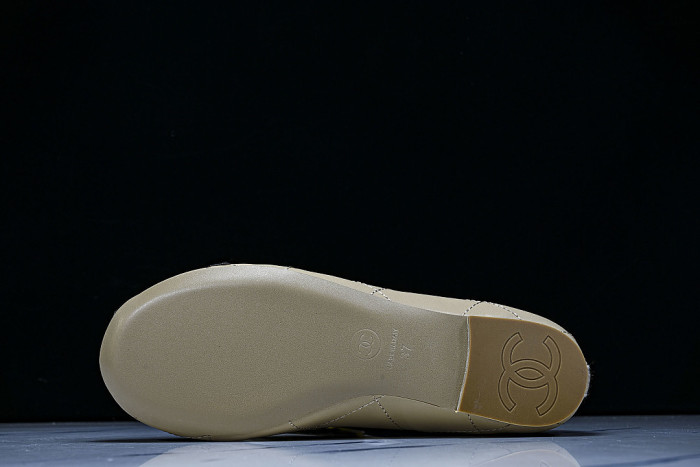 FLAT BALLET SHOES BEIGE/BLACK/BEIGE