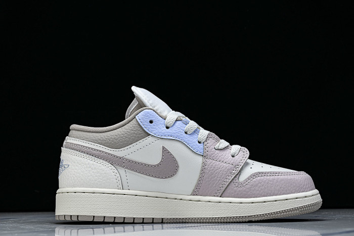 IV3219-161 AIR JORDAN 1 LOW RETRO-STYLE BASKETBALL SHOES WHITE/PINK/BLUE