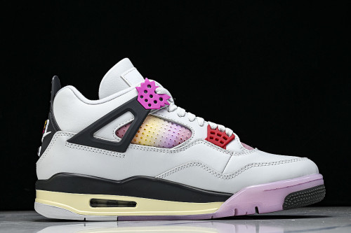 JA1135-100 JORDAN 4 RETRO OFF WHITE/ANTHRACITE/NEUTRAL GREY/FIRE PINK/LIGHT ARCTIC PINK/MUSLIN