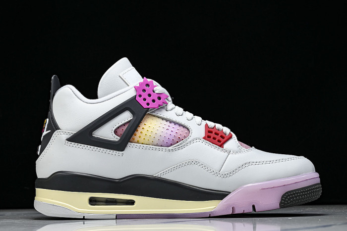 JA1135-100 JORDAN 4 RETRO OFF WHITE/ANTHRACITE/NEUTRAL GREY/FIRE PINK/LIGHT ARCTIC PINK/MUSLIN