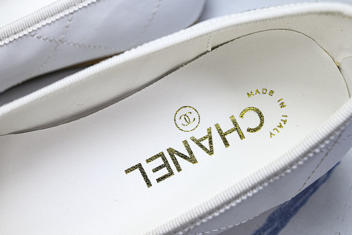 FLAT BALLET SHOES WHITE/BLACK/WHITE