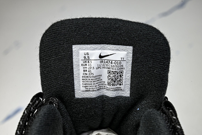 IR1474-010 AIR MAX 95 OG RETRO SHOCK-ABSORBING AIR CUSHION RUNNING SHOES BLACK/BLACK/BLACK