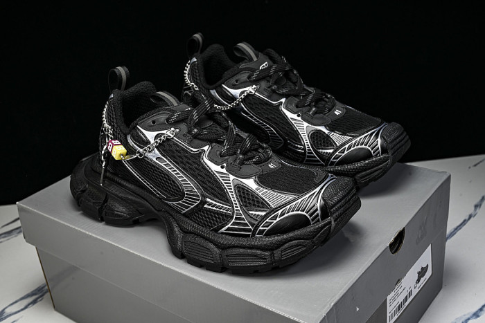 W3XCN1000 3XL CHARMS MEN FASHIONABLE RUNNING SHOES BLACK/SILVER/BLACK
