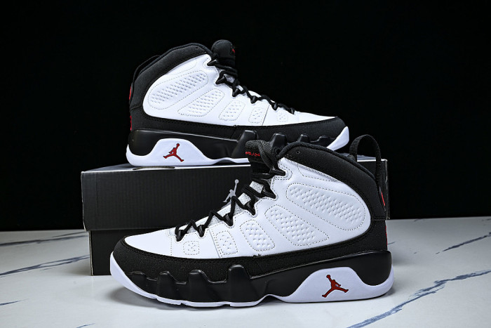 IX6179-100 AIR JORDAN 9 OG BASKETBALL SHOES WHITE/BLACK