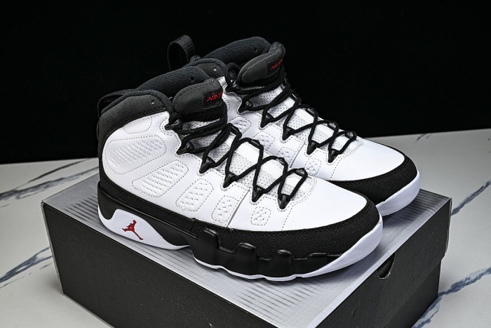 IX6179-100 AIR JORDAN 9 OG BASKETBALL SHOES WHITE/BLACK
