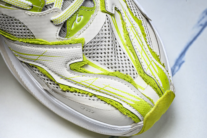 WMRTN9197 ROUND-TOE THICK-SOLED LOW-TOP DAD SHOES WHITE/GREEN