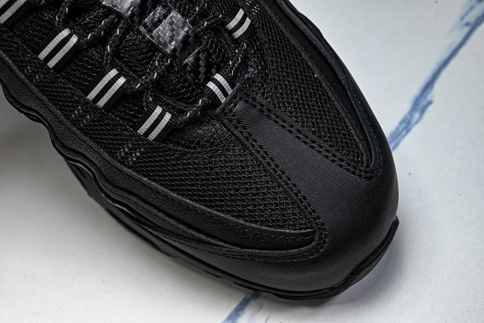 IR1474-010 AIR MAX 95 OG RETRO SHOCK-ABSORBING AIR CUSHION RUNNING SHOES BLACK/BLACK/BLACK
