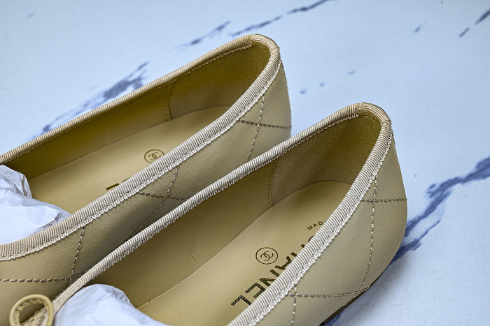 FLAT BALLET SHOES BEIGE/BLACK/BEIGE