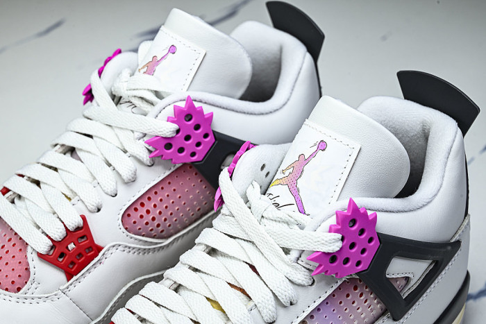 JA1135-100 JORDAN 4 RETRO OFF WHITE/ANTHRACITE/NEUTRAL GREY/FIRE PINK/LIGHT ARCTIC PINK/MUSLIN