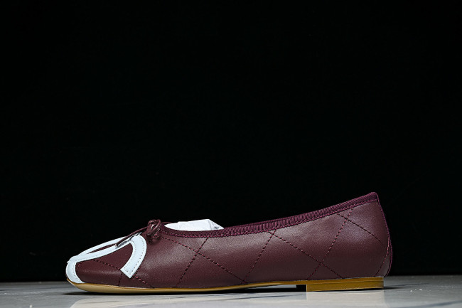 FLAT BALLET SHOES RED/WHITE/RED