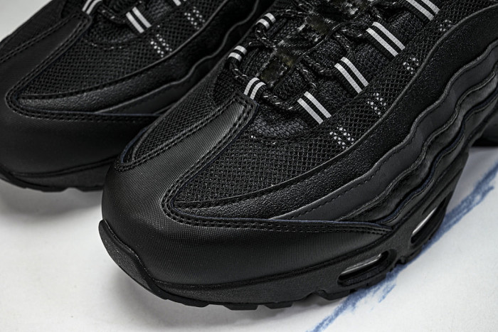 IR1474-010 AIR MAX 95 OG RETRO SHOCK-ABSORBING AIR CUSHION RUNNING SHOES BLACK/BLACK/BLACK