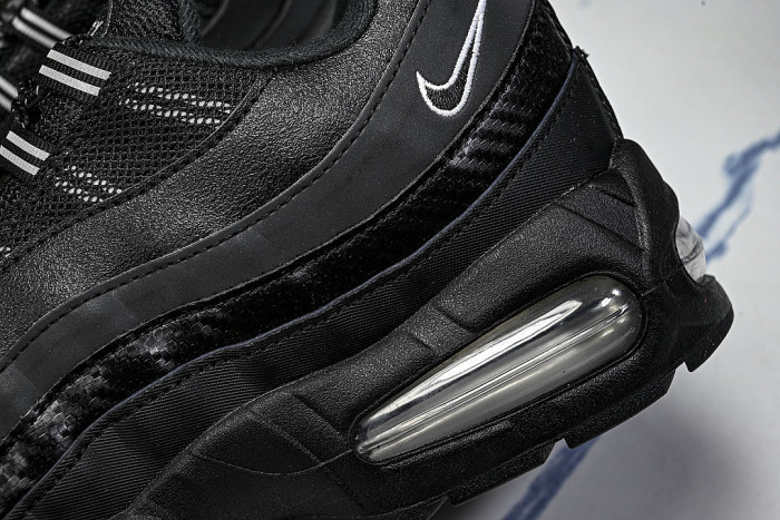 IR1474-010 AIR MAX 95 OG RETRO SHOCK-ABSORBING AIR CUSHION RUNNING SHOES BLACK/BLACK/BLACK