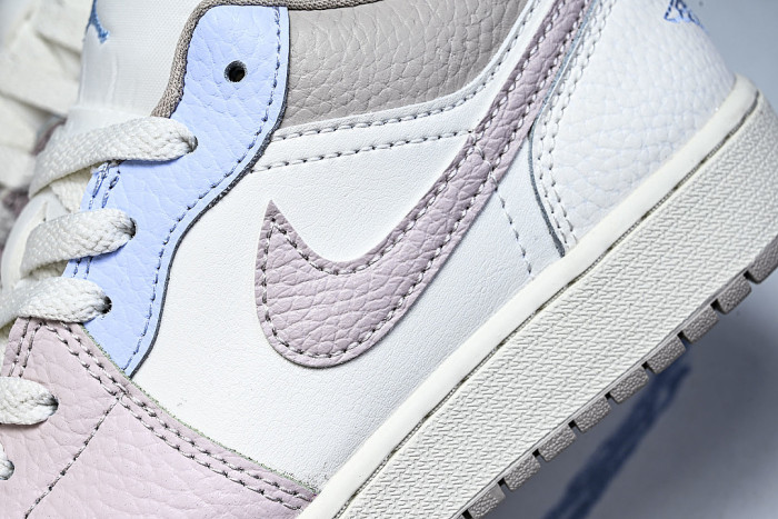 IV3219-161 AIR JORDAN 1 LOW RETRO-STYLE BASKETBALL SHOES WHITE/PINK/BLUE