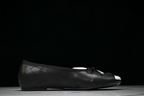 FLAT BALLET SHOES BLACK/WHITE/BLACK