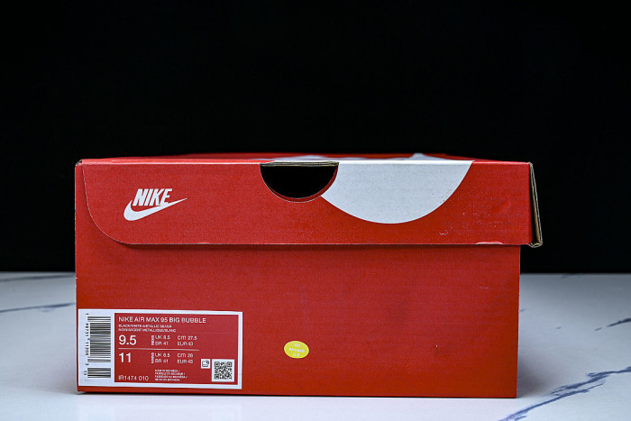 IR1474-010 AIR MAX 95 OG RETRO SHOCK-ABSORBING AIR CUSHION RUNNING SHOES BLACK/BLACK/BLACK