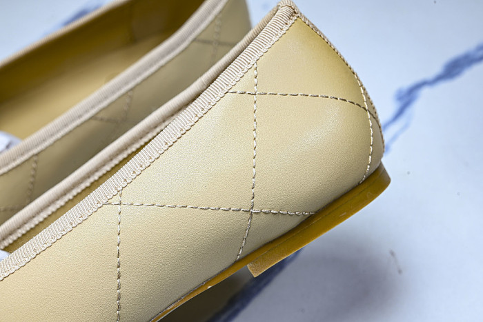 FLAT BALLET SHOES BEIGE/BLACK/BEIGE
