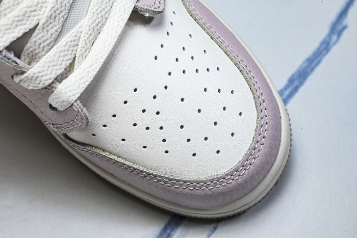IV3219-161 AIR JORDAN 1 LOW RETRO-STYLE BASKETBALL SHOES WHITE/PINK/BLUE