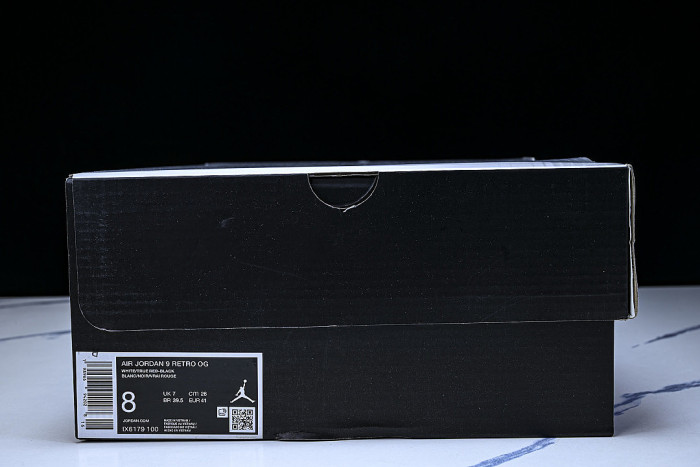 IX6179-100 AIR JORDAN 9 OG BASKETBALL SHOES WHITE/BLACK