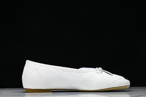 FLAT BALLET SHOES WHITE/BLACK/WHITE