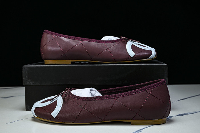 FLAT BALLET SHOES RED/WHITE/RED