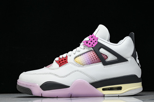 JA1135-100 JORDAN 4 RETRO OFF WHITE/ANTHRACITE/NEUTRAL GREY/FIRE PINK/LIGHT ARCTIC PINK/MUSLIN