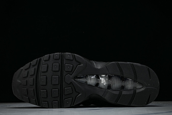 IR1474-010 AIR MAX 95 OG RETRO SHOCK-ABSORBING AIR CUSHION RUNNING SHOES BLACK/BLACK/BLACK