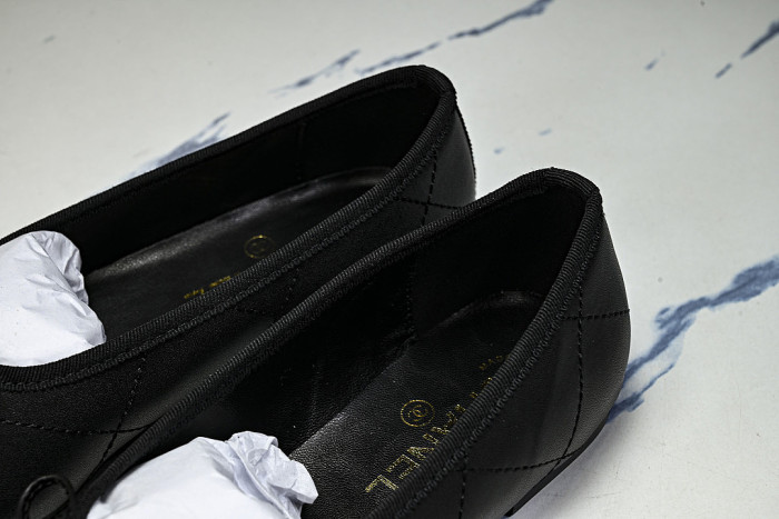FLAT BALLET SHOES BLACK/WHITE/BLACK
