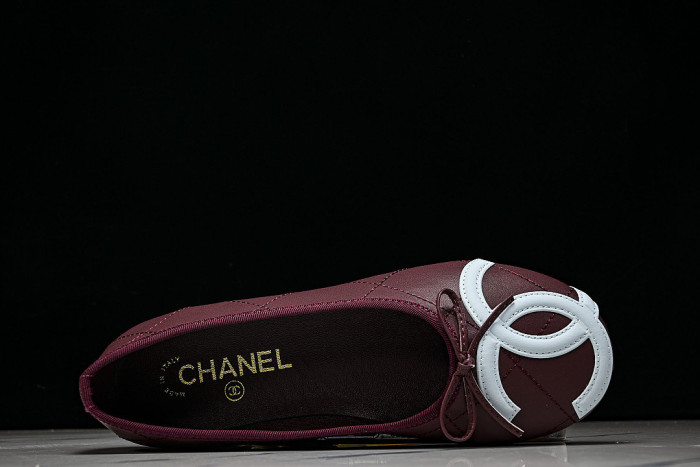 FLAT BALLET SHOES RED/WHITE/RED