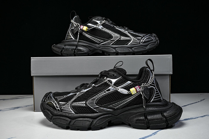 W3XCN1000 3XL CHARMS MEN FASHIONABLE RUNNING SHOES BLACK/SILVER/BLACK