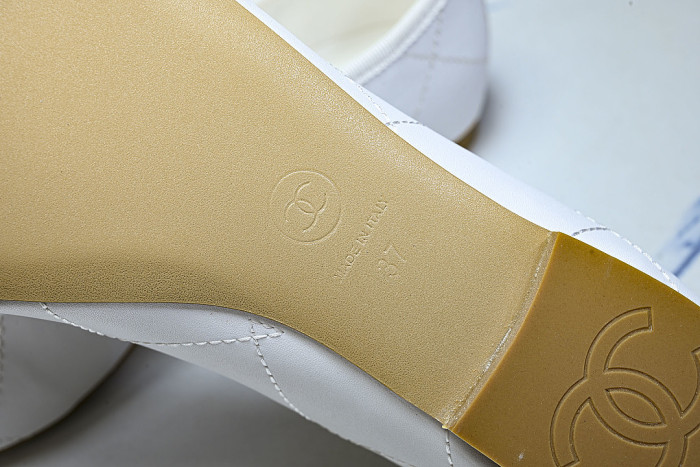 FLAT BALLET SHOES WHITE/BLACK/WHITE