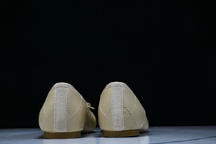 FLAT BALLET SHOES BEIGE/BLACK/BEIGE