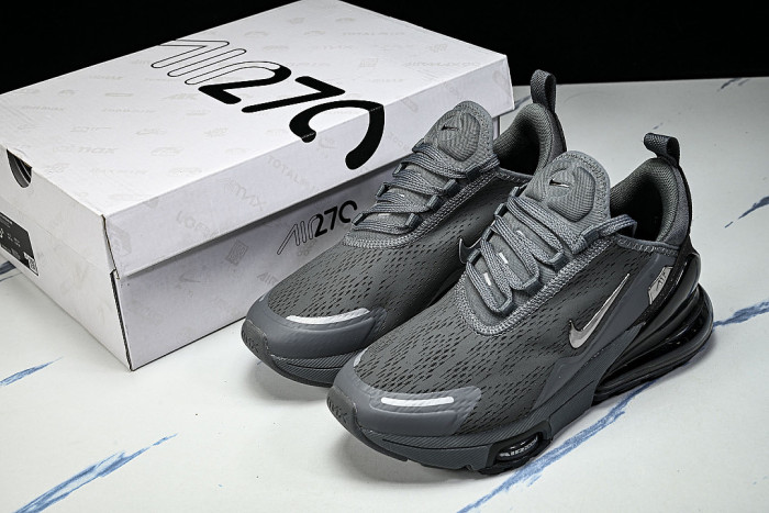 IO9883-006 AIR MAX 270 PREMIUM AIR CUSHIONED CASUAL RUNNING SHOES DARK GRAY/BLACK