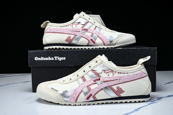 1183A360-205-1 MEXICO 66 SLIP ON CASUAL RUNNING SHOES LIGHT PINK/WHITE