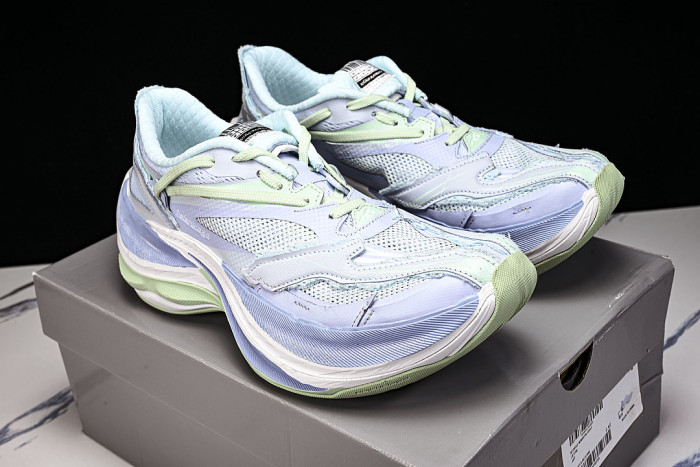 ROUND-TOE THICK-SOLED LOW-TOP DAD SHOES BLUE/PURPLE/GREEN