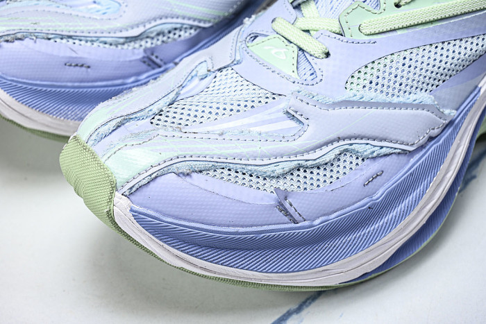 ROUND-TOE THICK-SOLED LOW-TOP DAD SHOES BLUE/PURPLE/GREEN