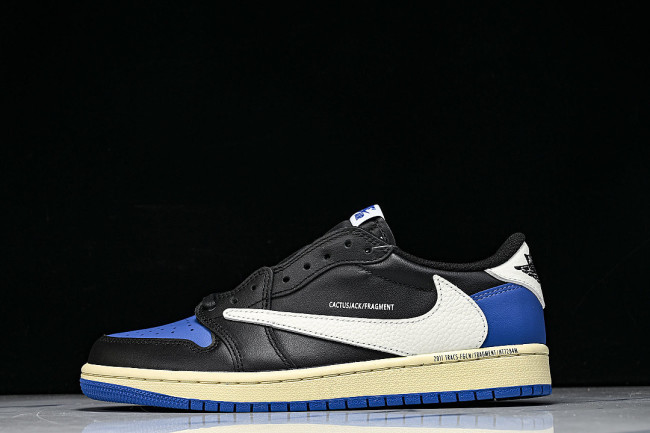 DM7866-014 TRAVIS SCOTT X AIR JORDAN 1 LOW OG AJ1 INVERTED HOOK LOW TOP SHOES BLACK/BLUE