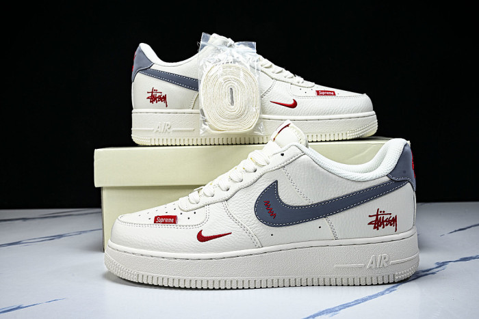 MM3399-836 AIR FORCE 1 07 LOW CASUAL SNEAKERS WHITE/BLUE/WHITE