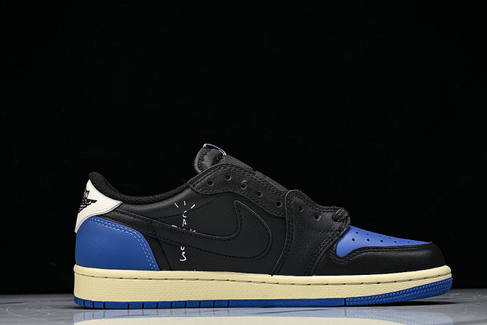 DM7866-014 TRAVIS SCOTT X AIR JORDAN 1 LOW OG AJ1 INVERTED HOOK LOW TOP SHOES BLACK/BLUE
