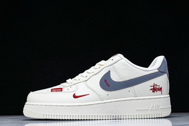 MM3399-836 AIR FORCE 1 07 LOW CASUAL SNEAKERS WHITE/BLUE/WHITE