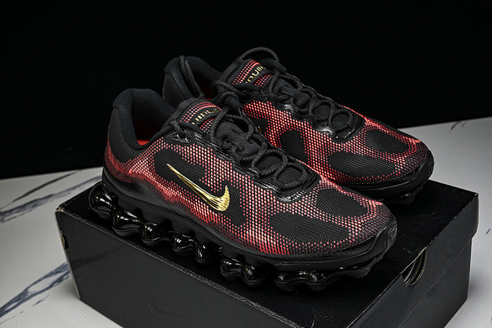 IQ7634-002 AIR LIQUID MAX AIR CUSHIONED RUNNING SHOES RED/BLACK
