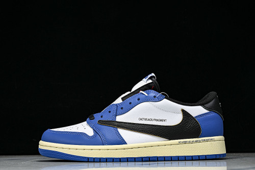 DM7866-141 TRAVIS SCOTT X AIR JORDAN 1 LOW OG AJ1 DARK BLUE/WHITE/BLUE