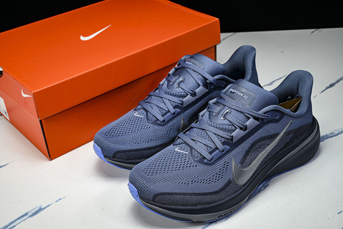 IB1873-401 AIR ZOOM PEGASUS 42 WEAR-RESISTANT RUNNING SHOES NAVY BLUE/BLACK