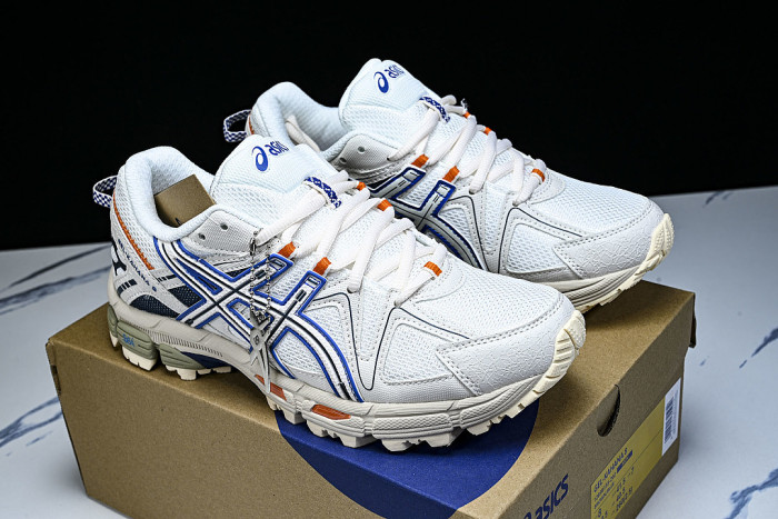 1203B133-202 GEL-KAHANA 8 FL OUTDOOR LEISURE HIKING AND RUNNING SHOES WHITE/BLUE/ORANGE