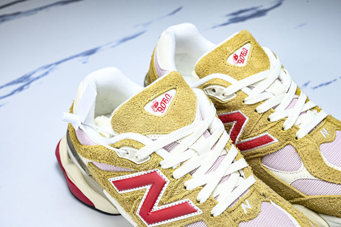 U9060GEA NEW BALANCE 9060 RETRO CASUAL SPORTS RUNNING SHOES KHAKI/RED