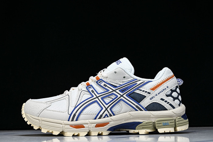 1203B133-202 GEL-KAHANA 8 FL OUTDOOR LEISURE HIKING AND RUNNING SHOES WHITE/BLUE/ORANGE