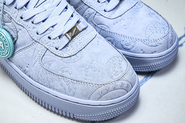 IO1259-400 AIR FORCE 1 LOW 07 PRM HYDROGEN BLUE/METALLIC SILVER
