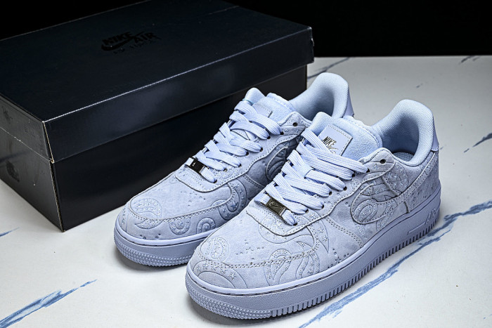 IO1259-400 AIR FORCE 1 LOW 07 PRM HYDROGEN BLUE/METALLIC SILVER