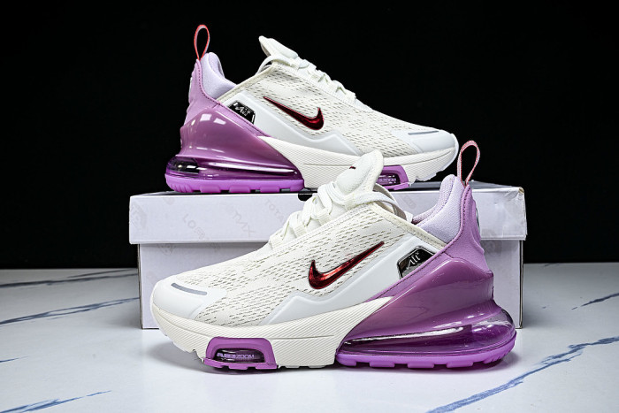 IO9884-113 AIR MAX 270 PREMIUM LEISURE RUNNING SHOES WHITE/PURPLE