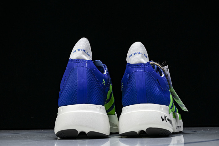 JP9271 ADIZERO ADIOS 4 M LOW-CUT RUNNING SHOES NAVY BLUE/GREEN/WHITE