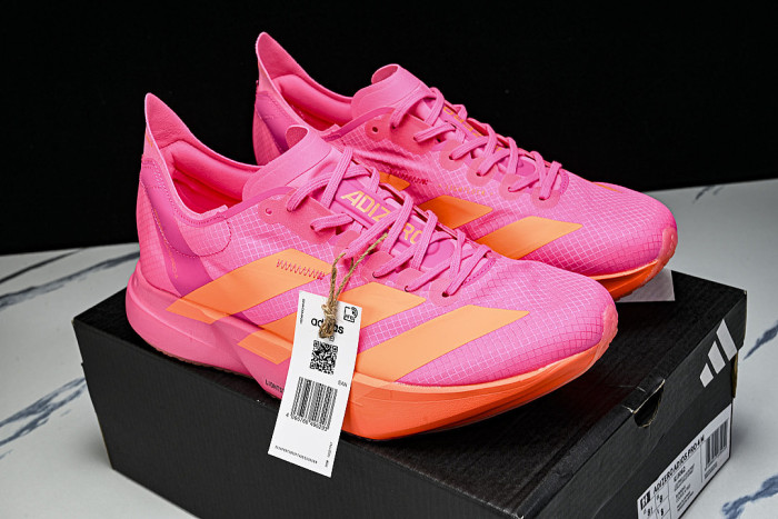 KJ3062 ADIZERO ADIOS 4 M LOW-CUT RUNNING SHOES PINK/ORANGE/PINK